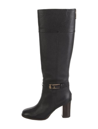 Tory Burch Signature Logo Leather Boots
