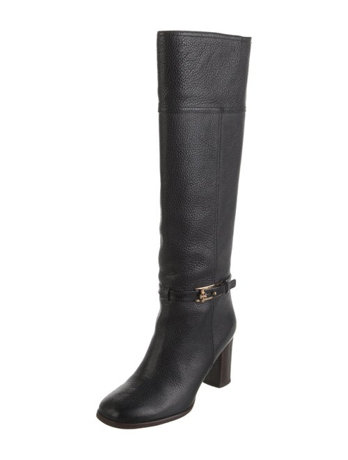 Tory Burch Signature Logo Leather Boots