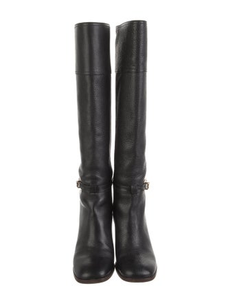 Tory Burch Signature Logo Leather Boots