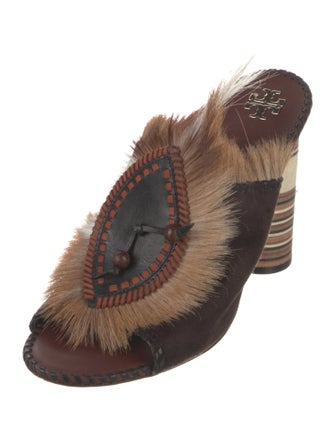 Tory Burch Suede Printed Slides