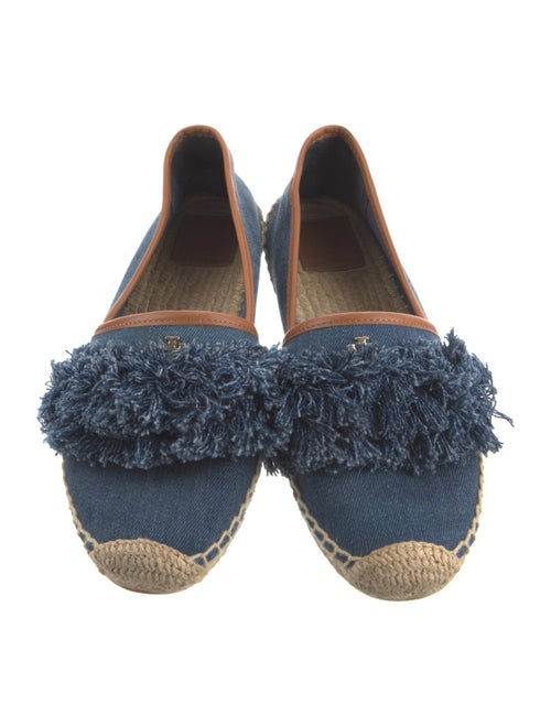 Tory Burch Denim Fringe Trim Accent Espadrilles