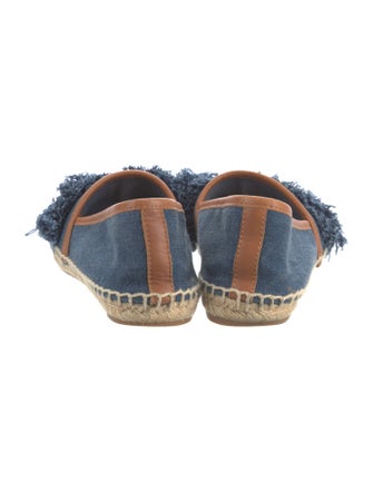 Tory Burch Denim Fringe Trim Accent Espadrilles