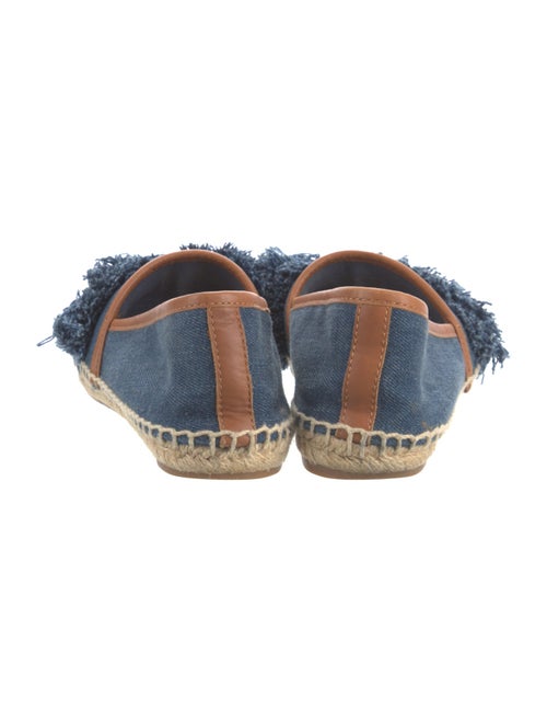 Tory Burch Denim Fringe Trim Accent Espadrilles