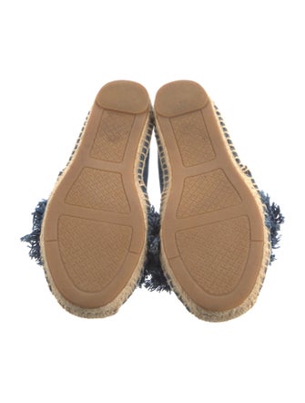 Tory Burch Denim Fringe Trim Accent Espadrilles