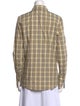 Tory Burch Plaid Print Long Sleeve Button-Up Top