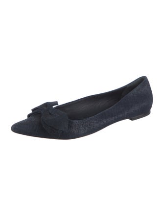 Tory Burch Suede Bow Accents Ballet Flats