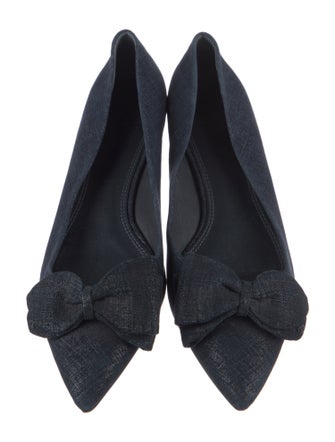 Tory Burch Suede Bow Accents Ballet Flats