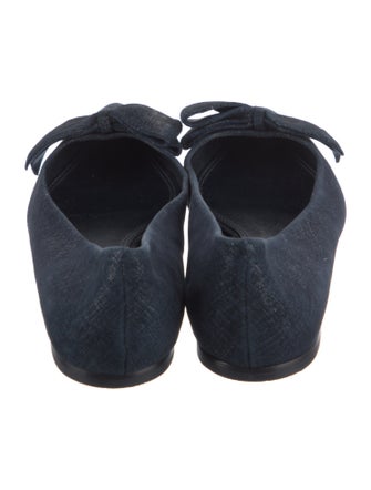 Tory Burch Suede Bow Accents Ballet Flats