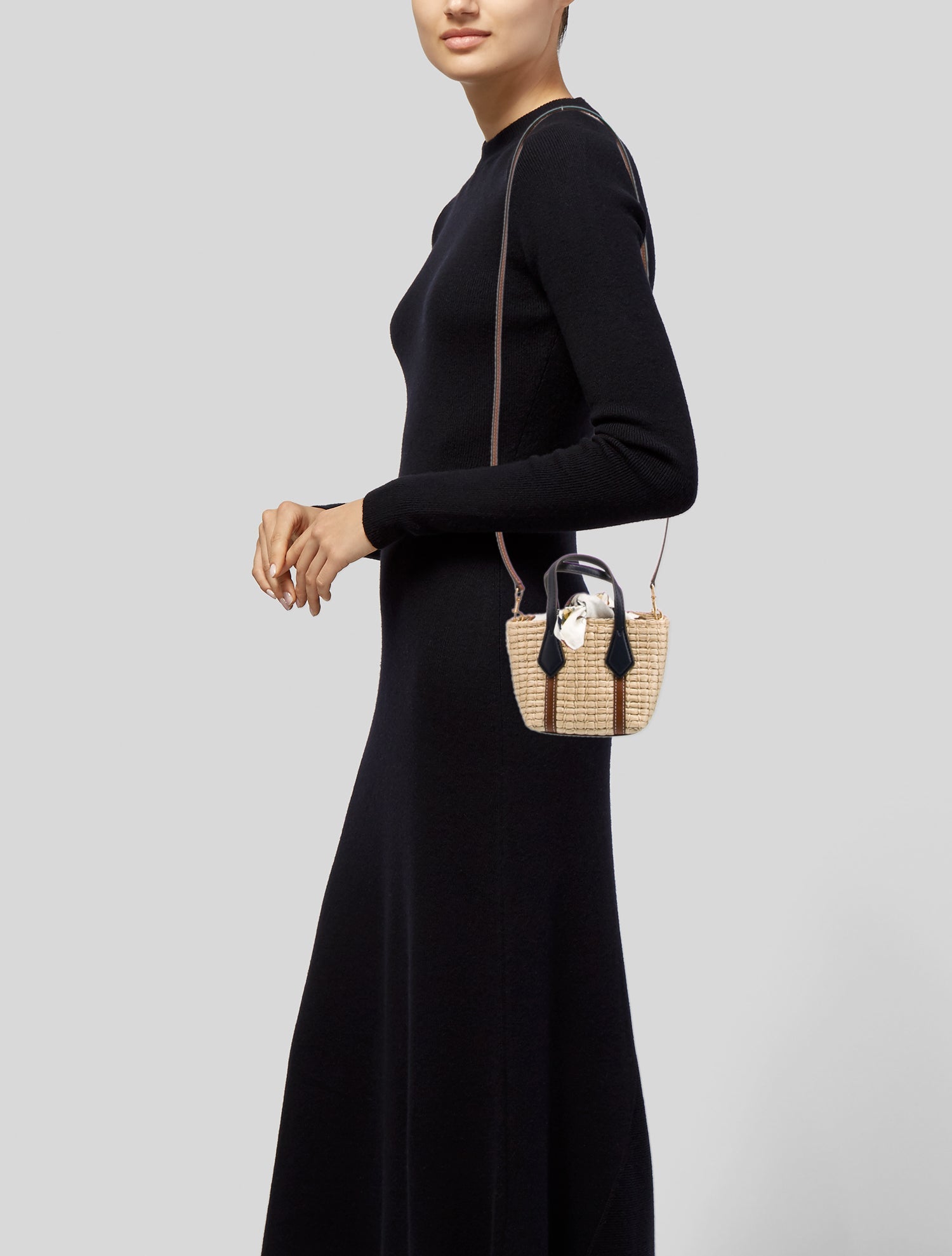 Tory Burch Raffia Bucket Bag
