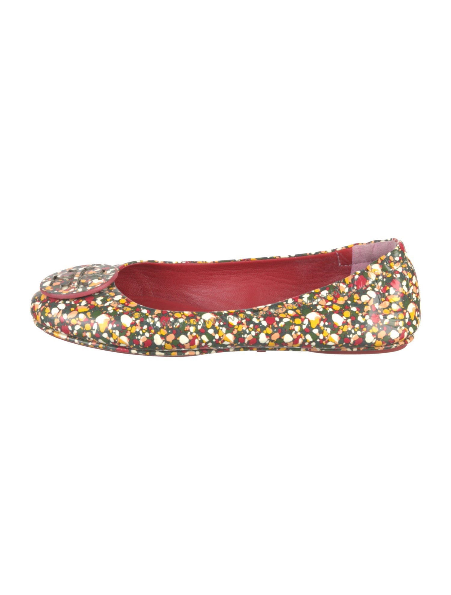 Tory Burch Patent Leather Floral Print Ballet Flats