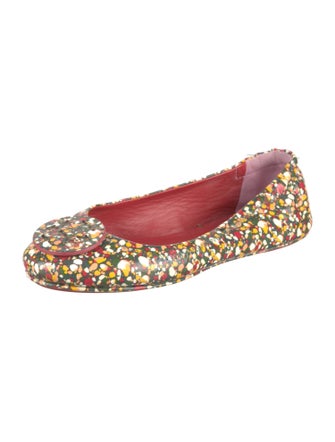 Tory Burch Patent Leather Floral Print Ballet Flats