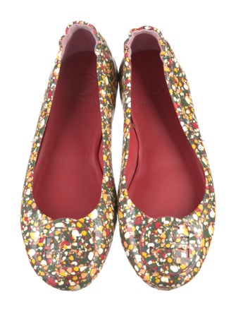 Tory Burch Patent Leather Floral Print Ballet Flats