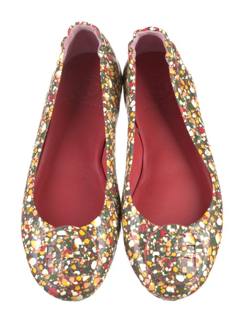 Tory Burch Patent Leather Floral Print Ballet Flats