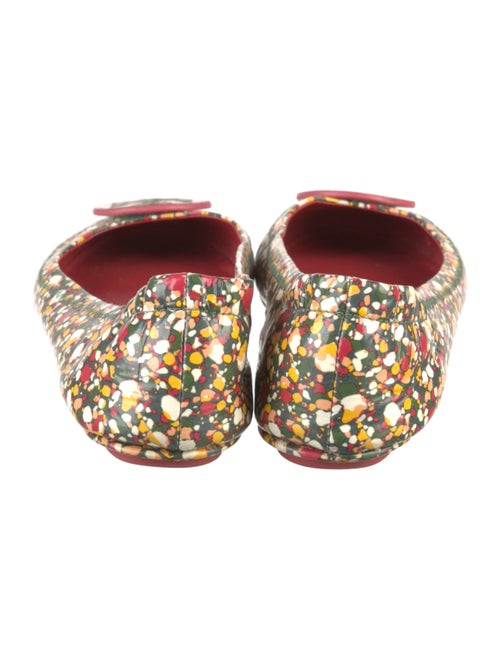 Tory Burch Patent Leather Floral Print Ballet Flats
