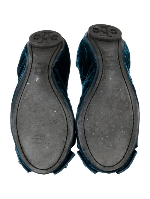 Tory Burch Velvet Crystal Embellishments Ballet Flats