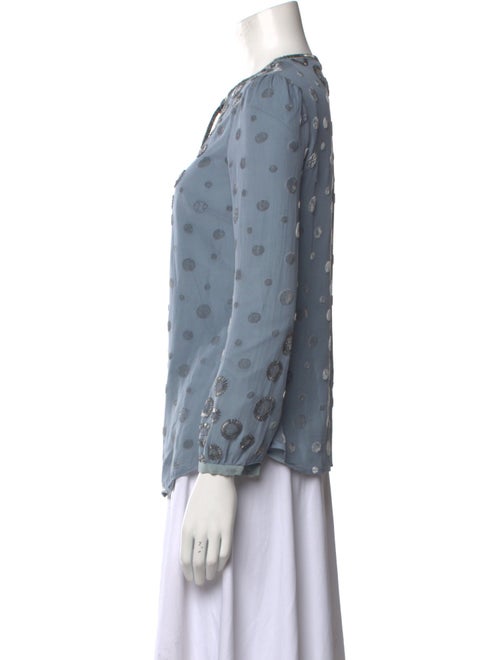 Tory Burch Silk Polka Dot Print Button-Up Top