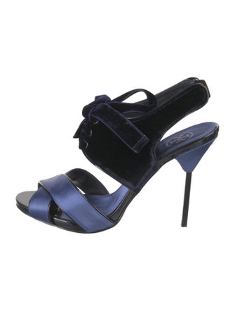 Tory Burch Satin Cutout Accent Slingback Sandals