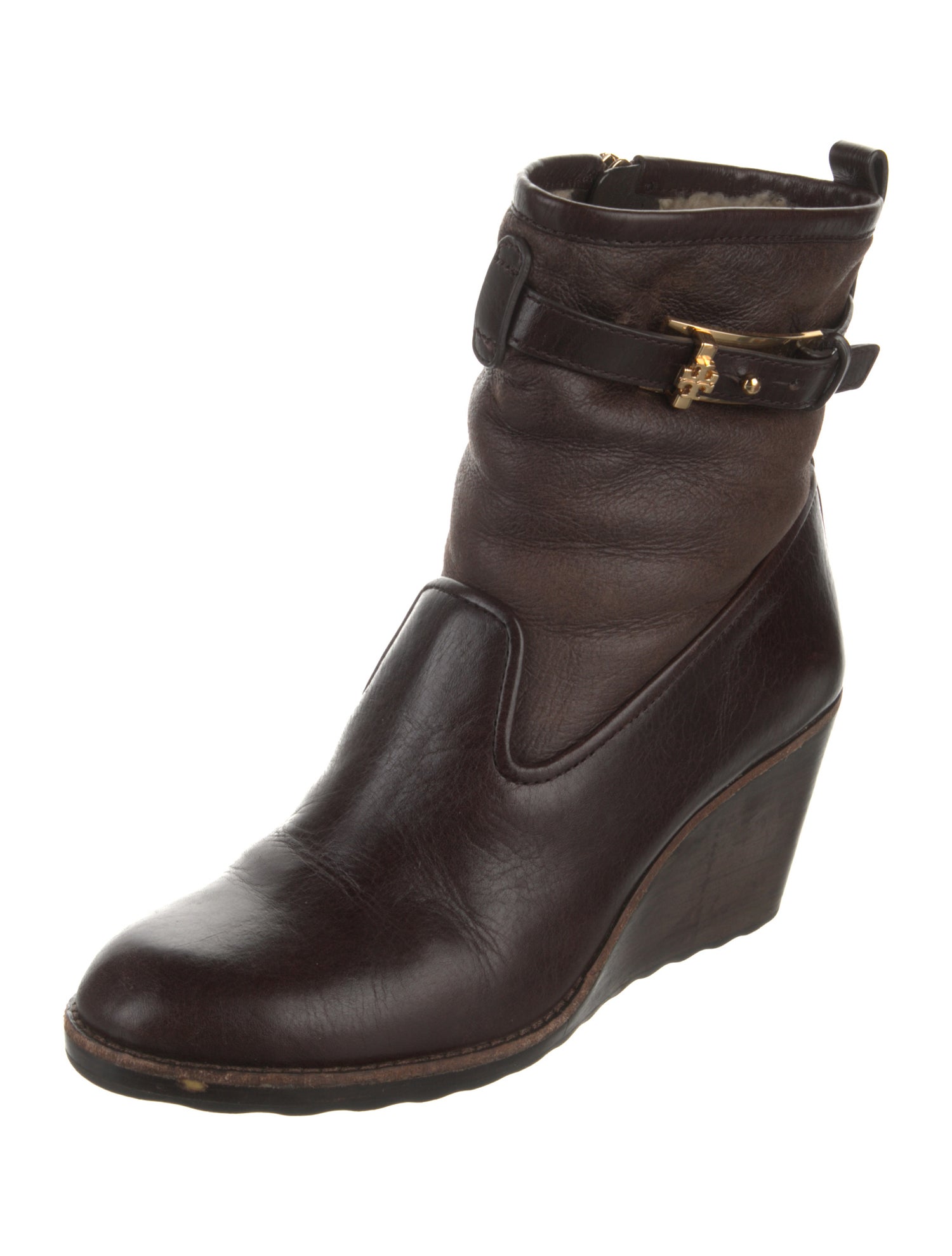 Tory Burch Leather Leather Trim Embellishment Boots