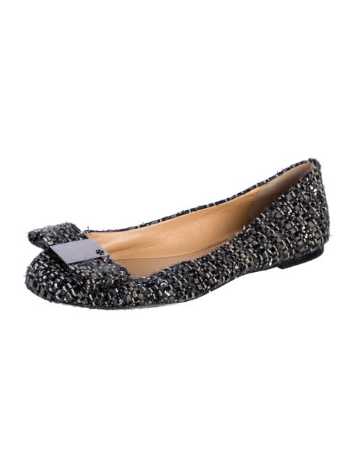 Tory Burch Tweed Bow Accents Ballet Flats