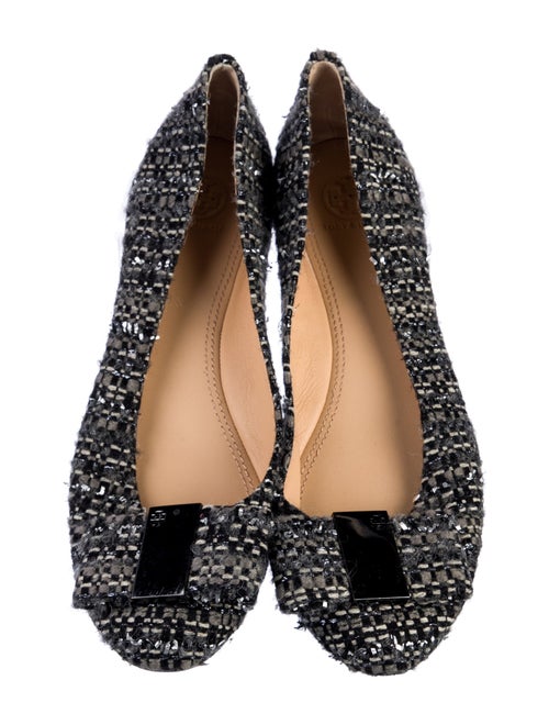 Tory Burch Tweed Bow Accents Ballet Flats