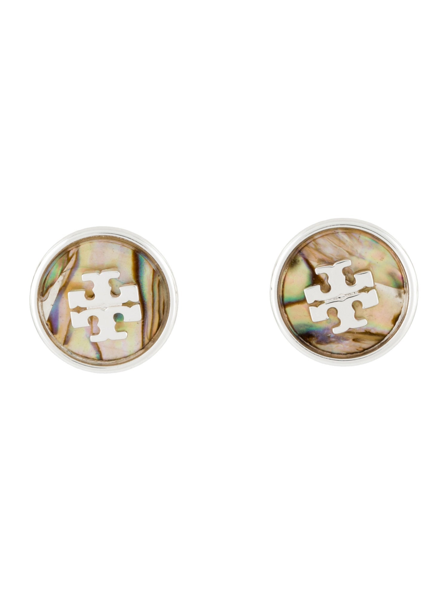 Tory Burch Abalone Stud Earrings
