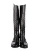 Tory Burch Quilted Pattern Leather Riding Boots