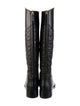 Tory Burch Quilted Pattern Leather Riding Boots
