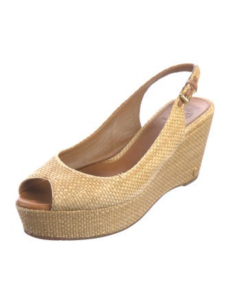 Tory Burch Raffia Slingback Pumps
