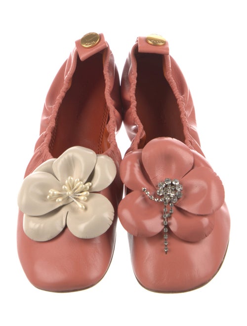 Tory Burch Leather Crystal Embellishments Ballet Flats
