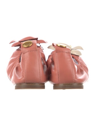 Tory Burch Leather Crystal Embellishments Ballet Flats