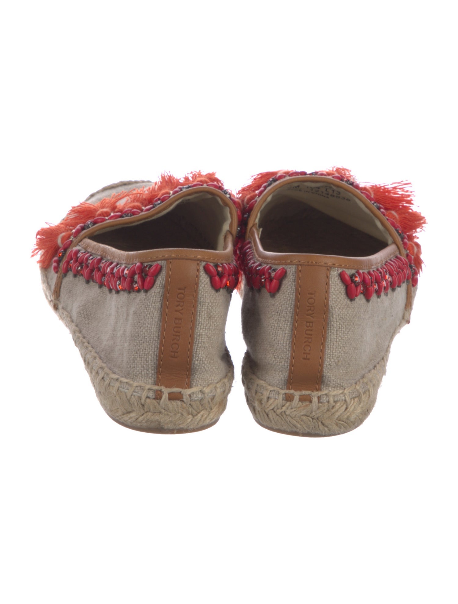 Tory Burch Canvas Tassel Accents Espadrilles