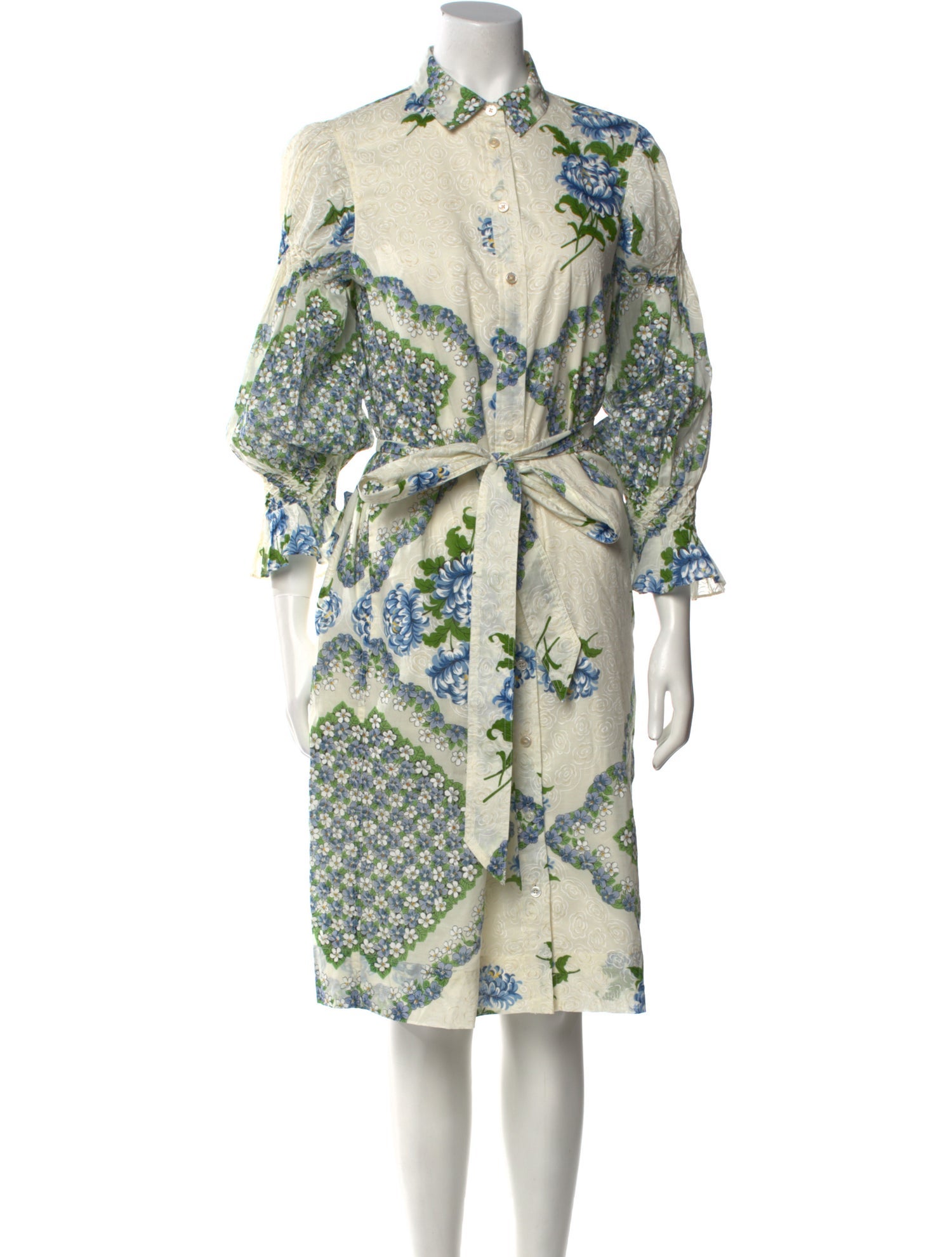 Tory Burch Floral Print Midi Length Dress