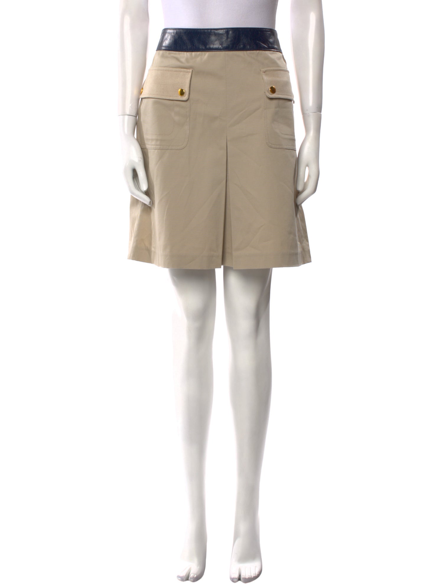 Tory Burch Pleated Accents Knee-Length Skirt