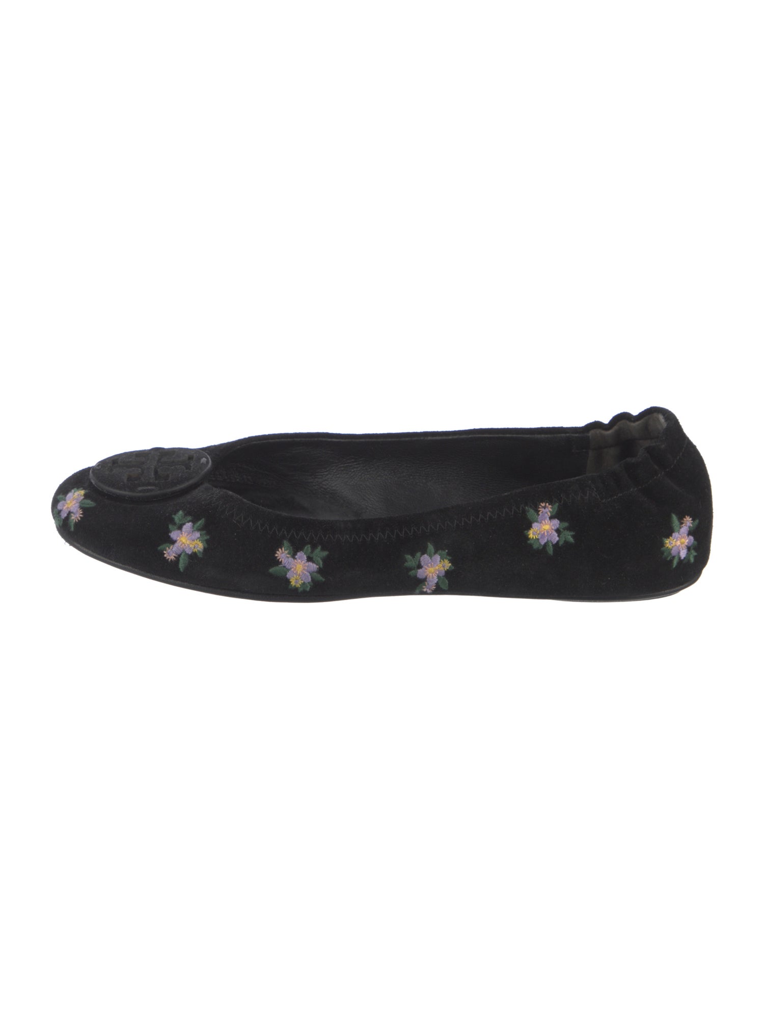 Tory Burch Suede Floral Print Ballet Flats