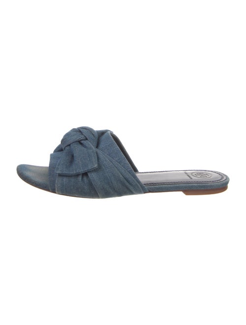 Tory Burch Denim Bow Accents Slides