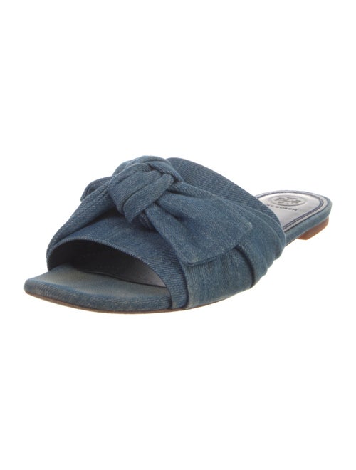 Tory Burch Denim Bow Accents Slides
