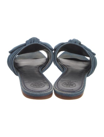 Tory Burch Denim Bow Accents Slides