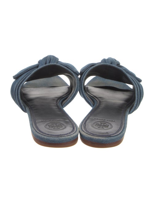Tory Burch Denim Bow Accents Slides
