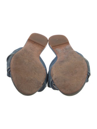 Tory Burch Denim Bow Accents Slides