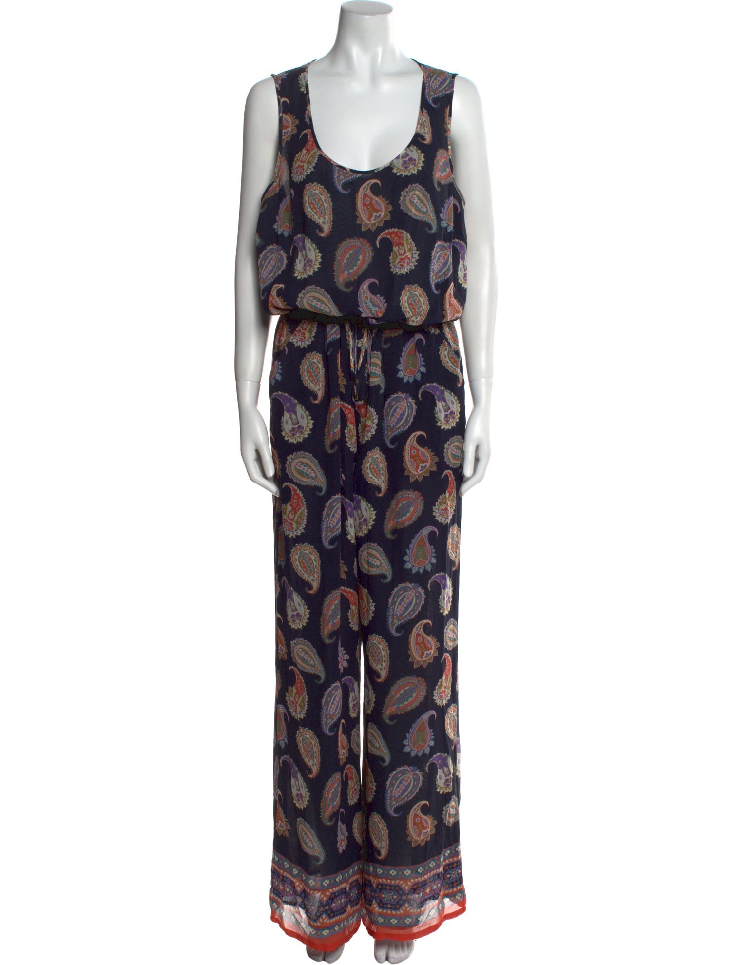 Tory Burch Silk Paisley Print Jumpsuit