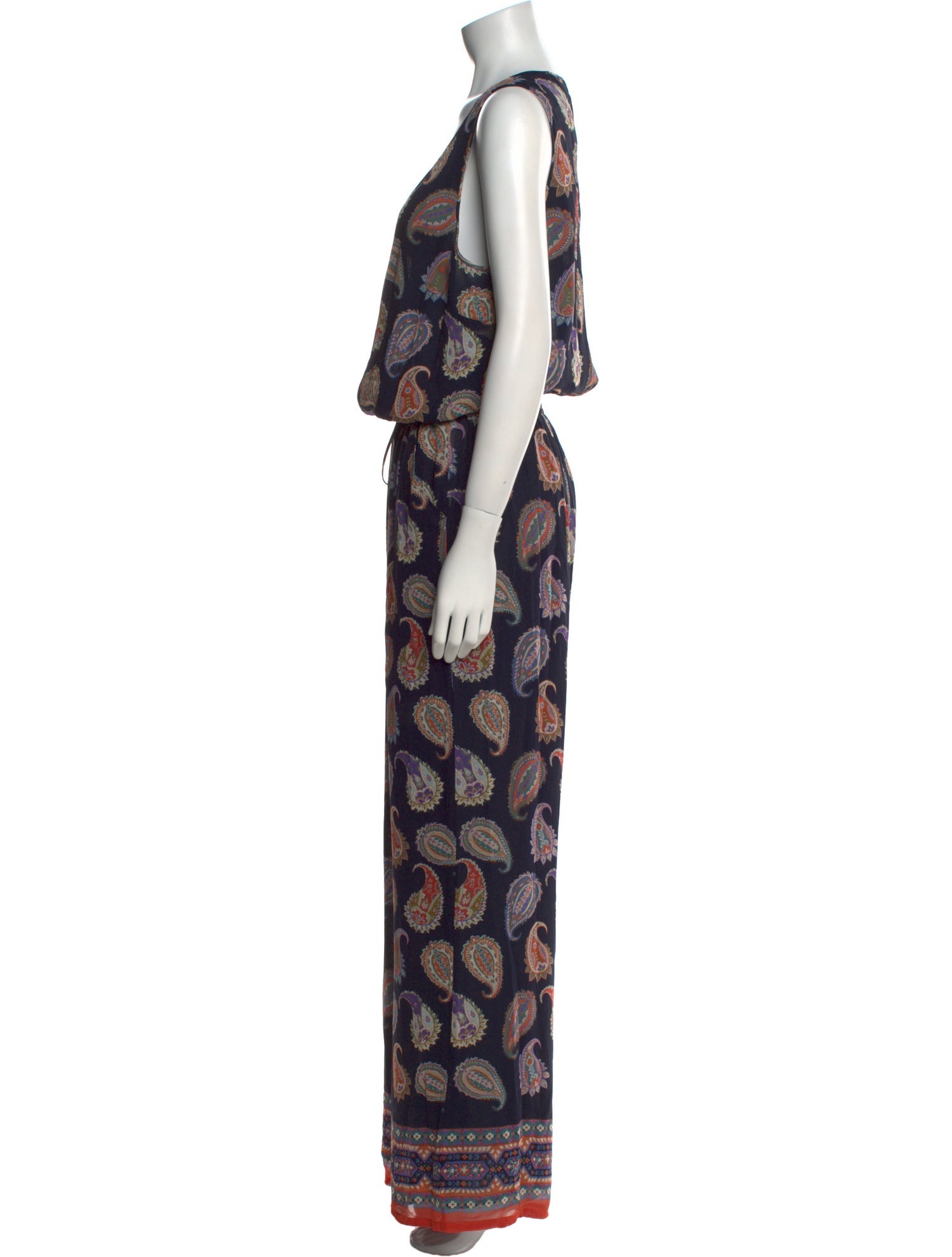 Tory Burch Silk Paisley Print Jumpsuit