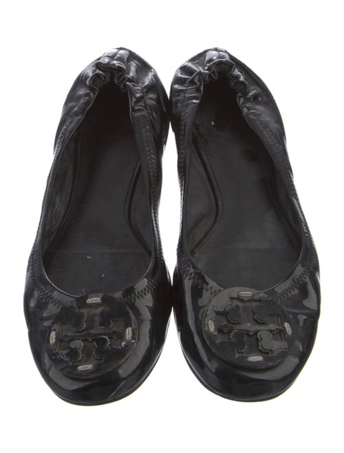 Tory Burch Patent Leather Embroidered Accent Ballet Flats