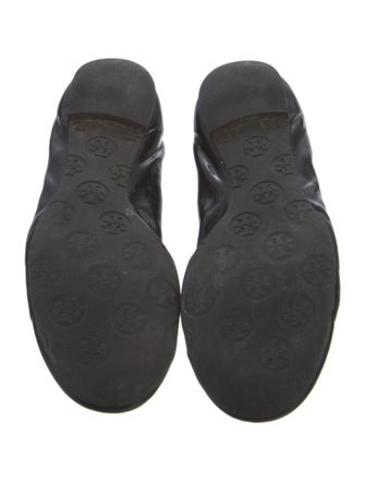 Tory Burch Patent Leather Embroidered Accent Ballet Flats