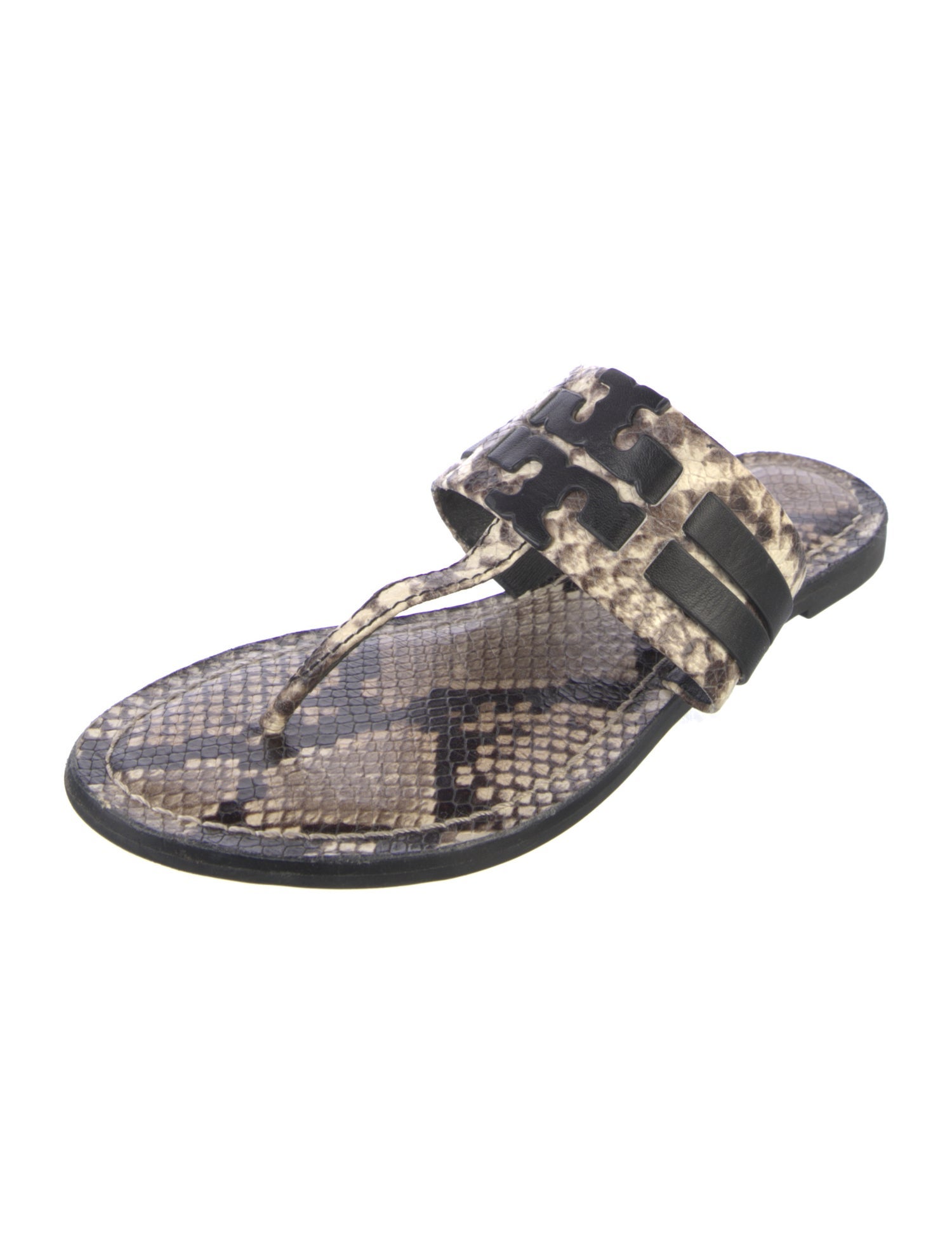 Tory Burch Snakeskin Animal Print Slides