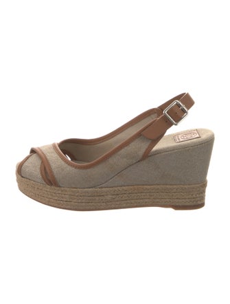 Tory Burch Canvas Patterned Slingback Pumps