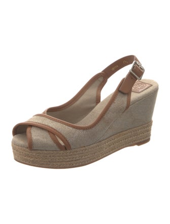 Tory Burch Canvas Patterned Slingback Pumps