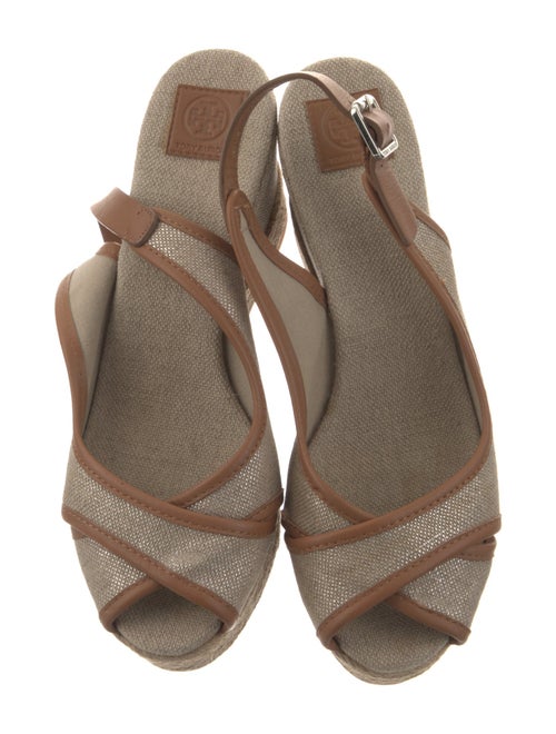 Tory Burch Canvas Patterned Slingback Pumps