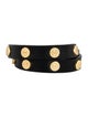Tory Burch Leather Logo Studded Double Wrap Bracelet