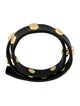 Tory Burch Leather Logo Studded Double Wrap Bracelet