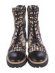 Tory Burch Tweed Tweed Pattern Combat Boots
